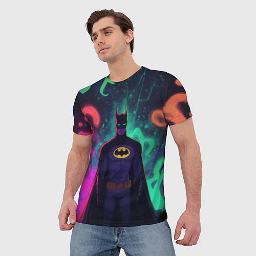 Мужская футболка Бэтмен красочное небо / 3D-принт – фото 3