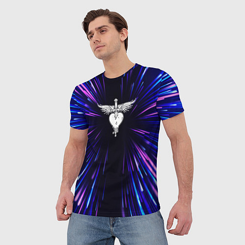 Мужская футболка Bon Jovi neon energy / 3D-принт – фото 3