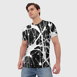 Футболка мужская Брызги белой краски, цвет: 3D-принт — фото 2