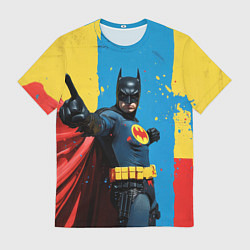 Футболка мужская Бэтмен предупреждает, цвет: 3D-принт
