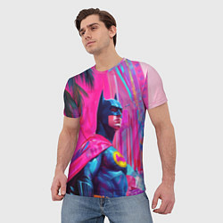 Футболка мужская Бэтмен в розовом стиле, цвет: 3D-принт — фото 2