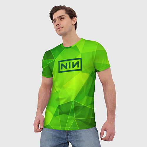 Мужская футболка Nine Inch Nails green poly / 3D-принт – фото 3