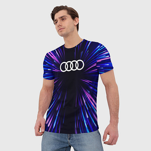 Мужская футболка Audi neon energy / 3D-принт – фото 3