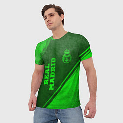 Футболка мужская Real Madrid - green gradient вертикально, цвет: 3D-принт — фото 2