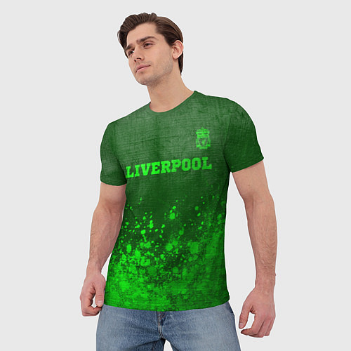 Мужская футболка Liverpool - green gradient посередине / 3D-принт – фото 3