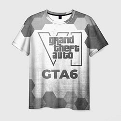Футболка мужская GTA6 - white gradient, цвет: 3D-принт