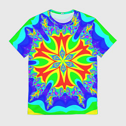 Футболка мужская Неоновая психоделика узор, цвет: 3D-принт