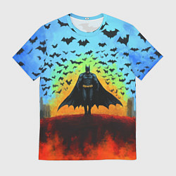 Футболка мужская Бэтмен и летучие мыши, цвет: 3D-принт
