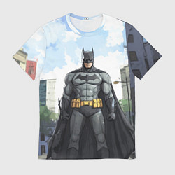 Футболка мужская Бэтмен стоит на улице, цвет: 3D-принт
