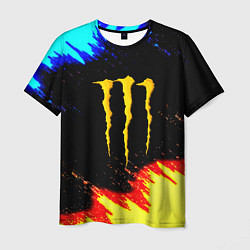 Футболка мужская Monster energy огненные краски, цвет: 3D-принт