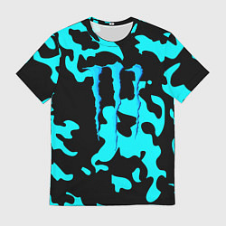 Футболка мужская Monster energy камуфляж голубой, цвет: 3D-принт