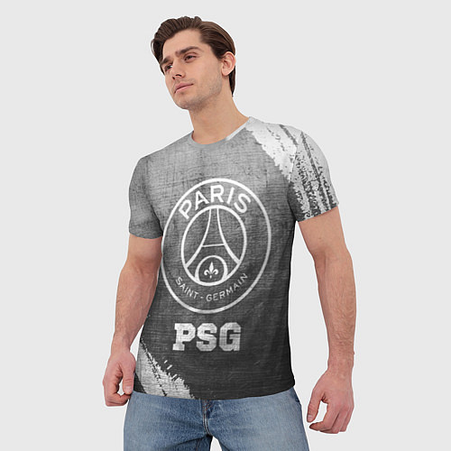 Мужская футболка PSG - grey gradient / 3D-принт – фото 3