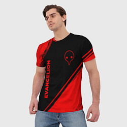 Футболка мужская Evangelion - red gradient вертикально, цвет: 3D-принт — фото 2