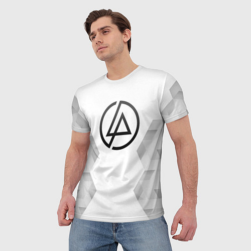 Мужская футболка Linkin Park white poly / 3D-принт – фото 3