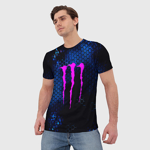 Мужская футболка Monster energy броня / 3D-принт – фото 3