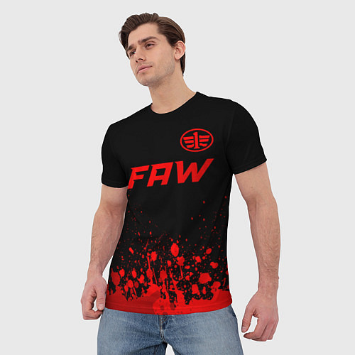 Мужская футболка FAW - red gradient посередине / 3D-принт – фото 3