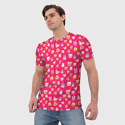 Мужская футболка Skzoo pattern pink / 3D-принт – фото 3