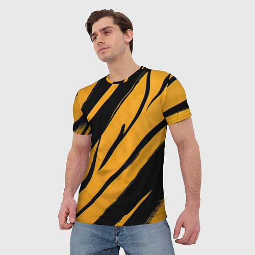 Мужская футболка Тигровый раскрас / 3D-принт – фото 3
