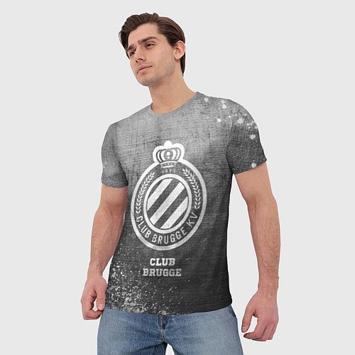 Мужская футболка Club Brugge - grey gradient / 3D-принт – фото 3