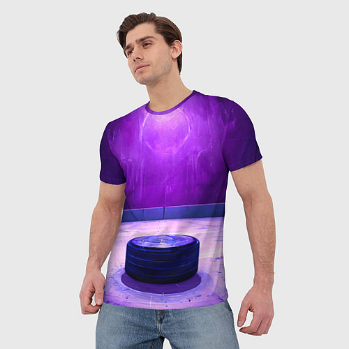 Мужская футболка Шайба в фиолетовом / 3D-принт – фото 3