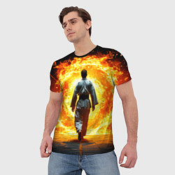 Футболка мужская Айкидоист и огненный вихрь, цвет: 3D-принт — фото 2