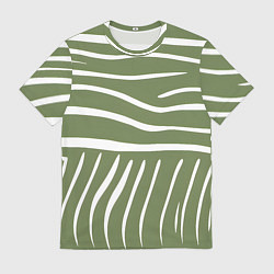 Футболка мужская Полоски зеленой зебры, цвет: 3D-принт