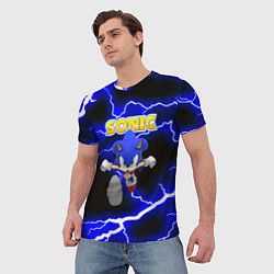 Футболка мужская Sonic storm electro, цвет: 3D-принт — фото 2