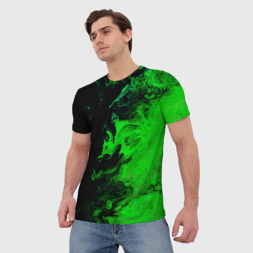 Мужская футболка Color green black / 3D-принт – фото 3
