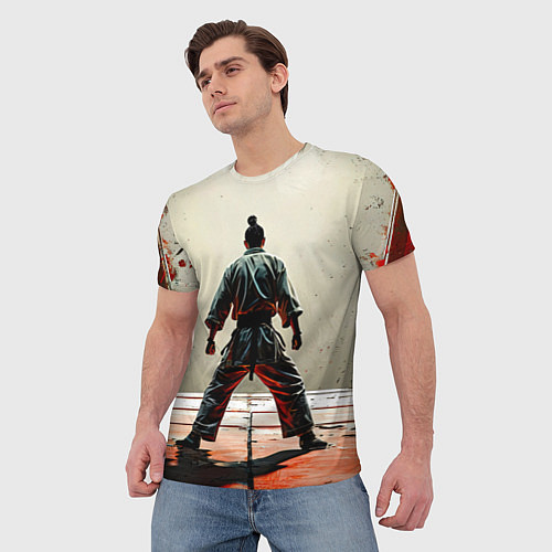 Мужская футболка Боец боевых искусств / 3D-принт – фото 3