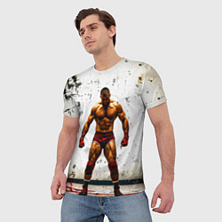 Футболка мужская Реслер на белом, цвет: 3D-принт — фото 2