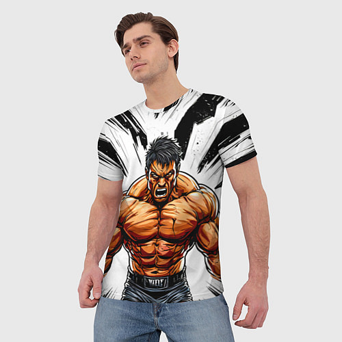 Мужская футболка Мощный реслер / 3D-принт – фото 3