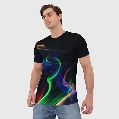 Мужская футболка Color blue green red / 3D-принт – фото 3