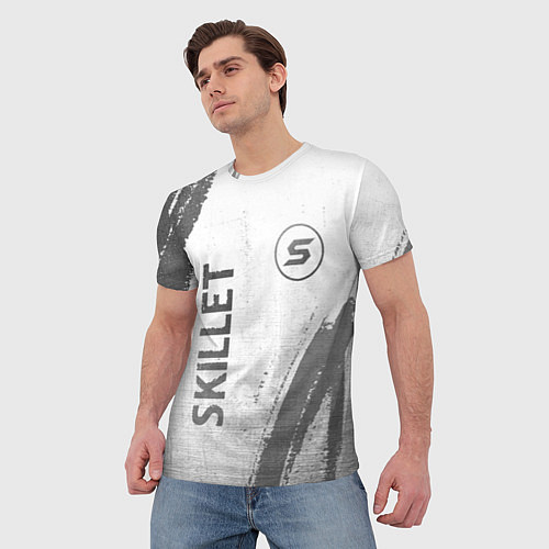 Мужская футболка Skillet - white gradient вертикально / 3D-принт – фото 3