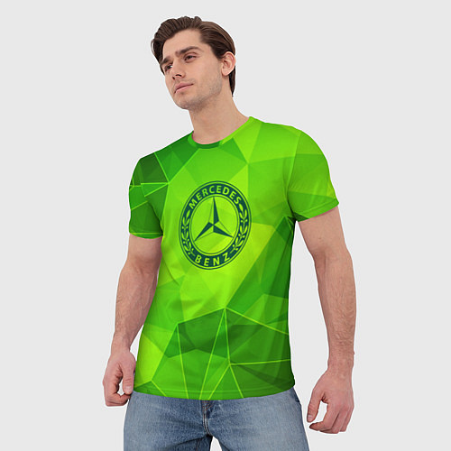 Мужская футболка Mercedes green poly / 3D-принт – фото 3