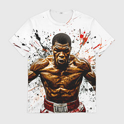 Футболка мужская Мухаммед Али на белом, цвет: 3D-принт
