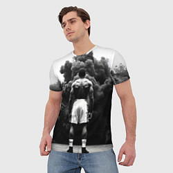 Футболка мужская Мухаммед Али в черном дыму, цвет: 3D-принт — фото 2