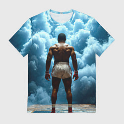 Футболка мужская Мухаммед Али в синем дыму, цвет: 3D-принт