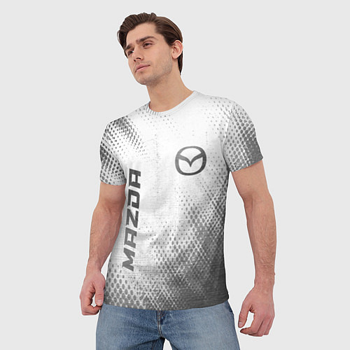 Мужская футболка Mazda - white gradient вертикально / 3D-принт – фото 3