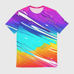Футболка мужская Радужные брызги краски текстура, цвет: 3D-принт