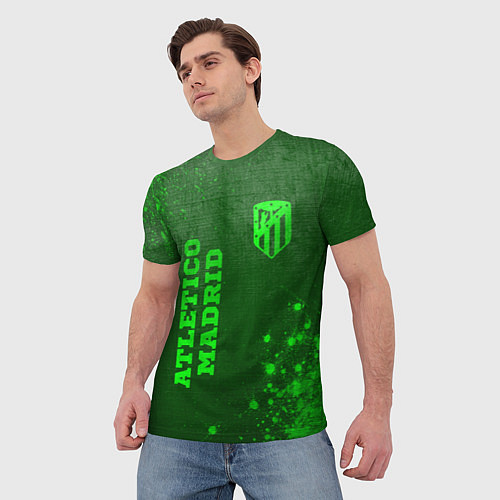 Мужская футболка Atletico Madrid - green gradient вертикально / 3D-принт – фото 3
