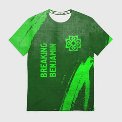 Футболка мужская Breaking Benjamin - green gradient вертикально, цвет: 3D-принт