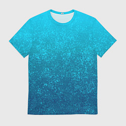 Футболка мужская Лазурный голубой текстурный градиент, цвет: 3D-принт