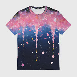 Футболка мужская Розово-синяя текстура, цвет: 3D-принт