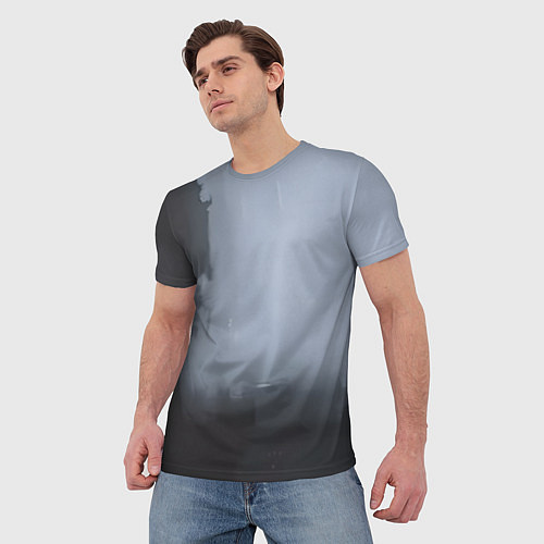 Мужская футболка Абстракция с серым и черным / 3D-принт – фото 3