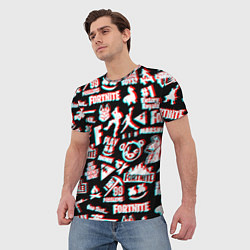 Футболка мужская Fortnite glitch game, цвет: 3D-принт — фото 2