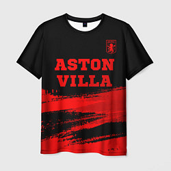 Футболка мужская Aston Villa - red gradient посередине, цвет: 3D-принт