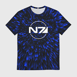 Футболка мужская Mass Effect blue energy, цвет: 3D-принт