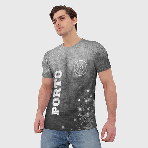 Мужская футболка Porto - grey gradient вертикально / 3D-принт – фото 3