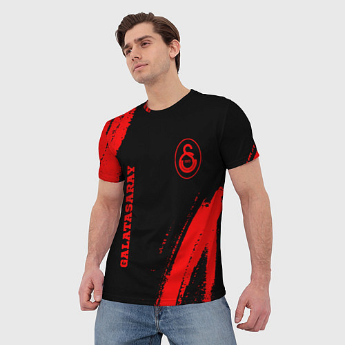 Мужская футболка Galatasaray - red gradient вертикально / 3D-принт – фото 3