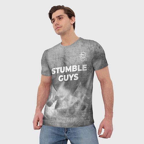 Мужская футболка Stumble Guys - grey gradient посередине / 3D-принт – фото 3